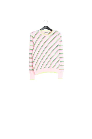 Light pink sweater with neon stripes