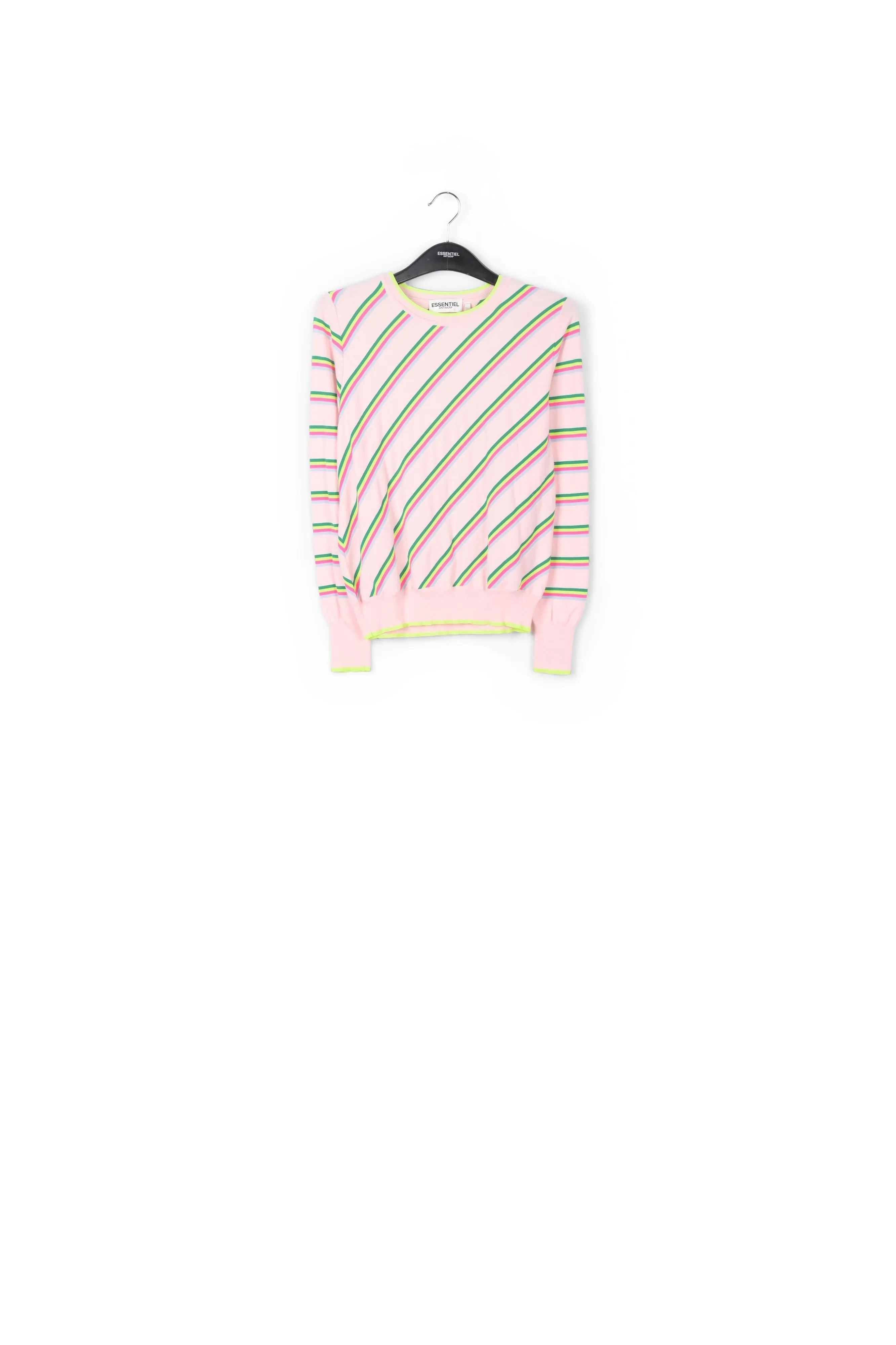 Light pink sweater with neon stripes