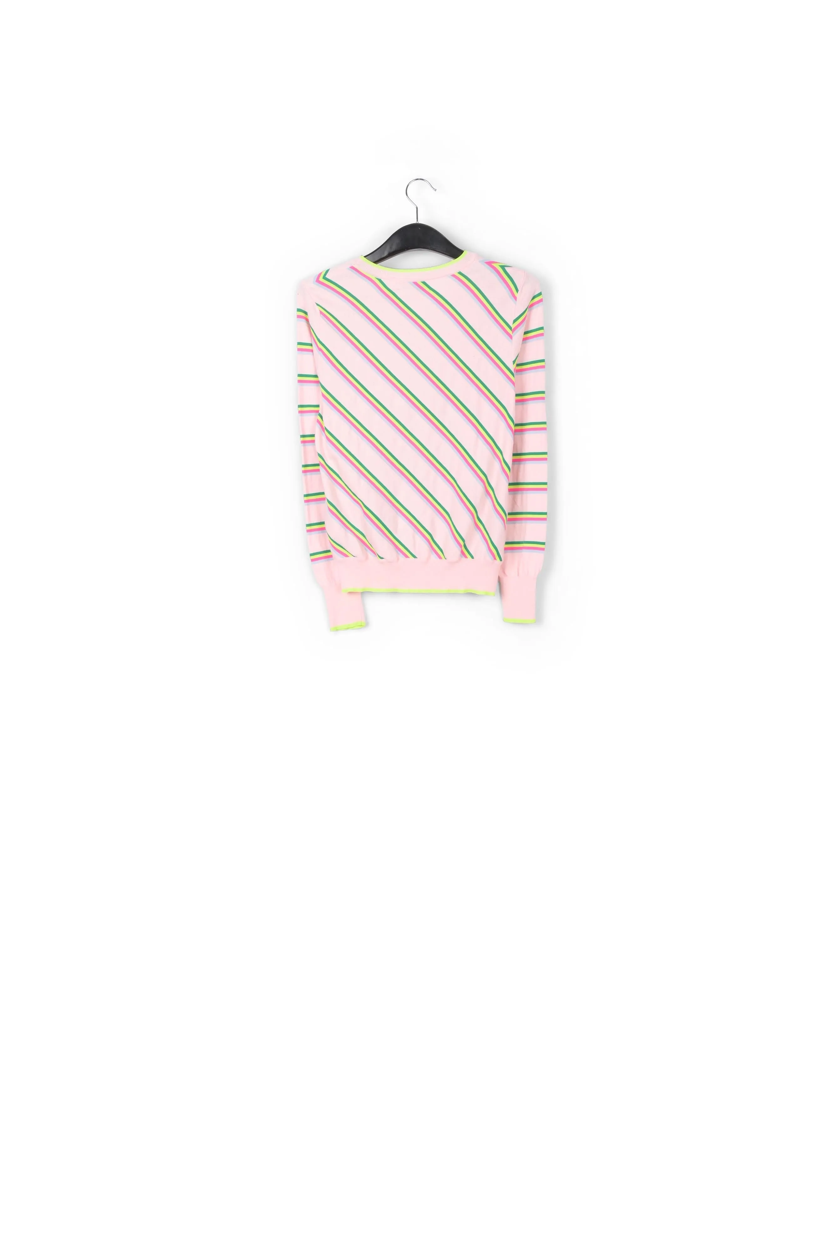 Light pink sweater with neon stripes