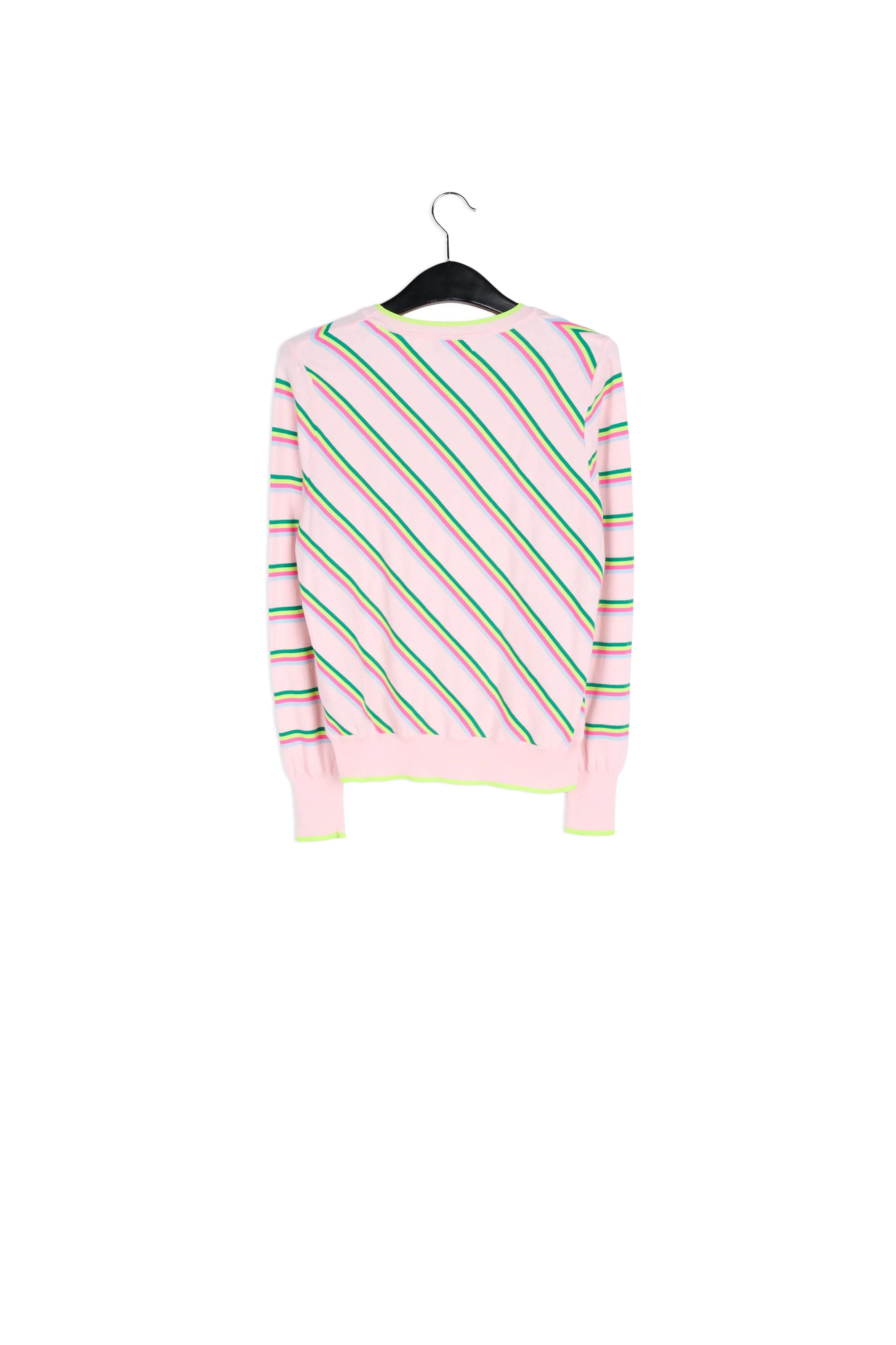 Light pink sweater with neon stripes