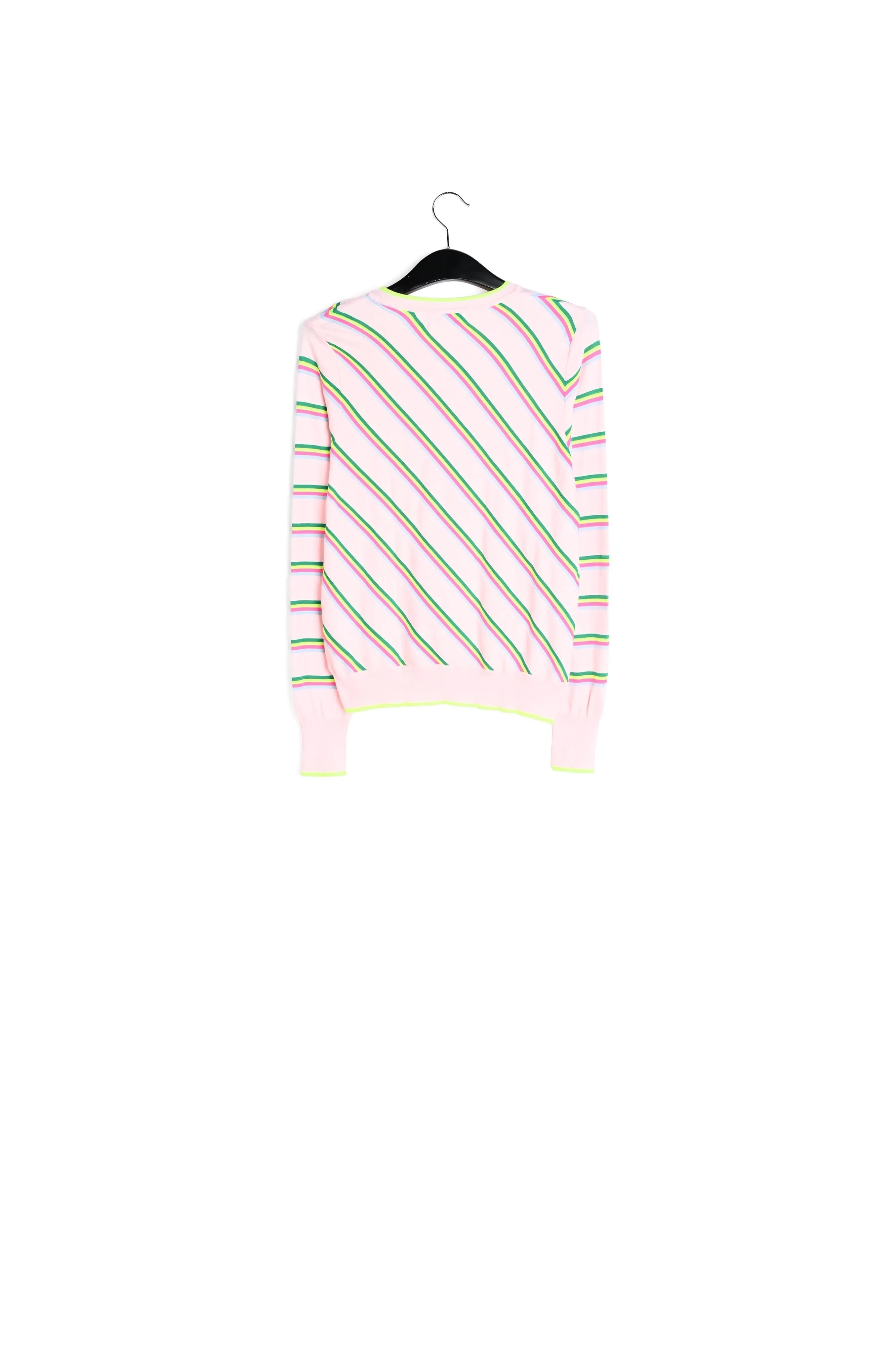 Light pink sweater with neon stripes