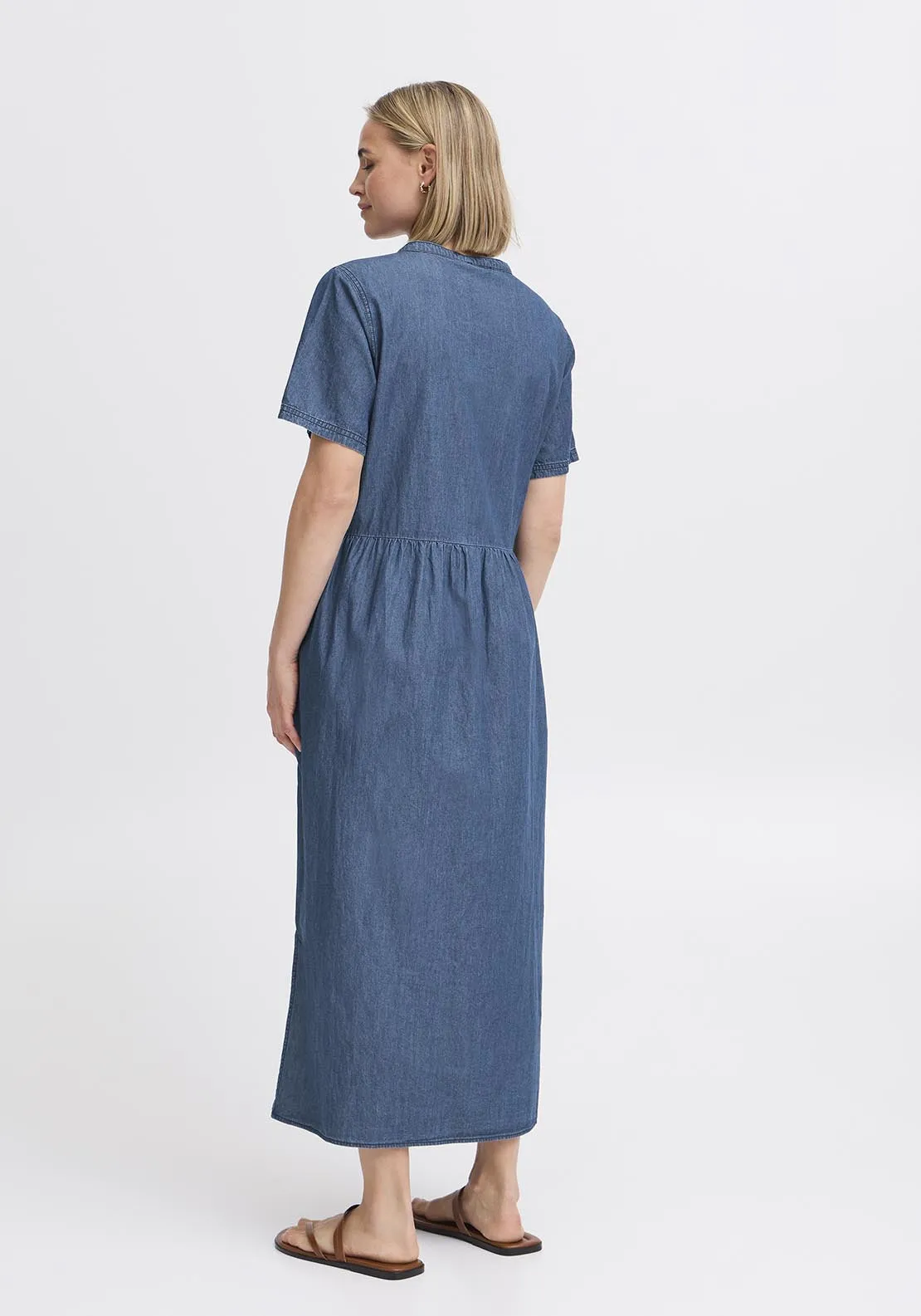 Light Woven Dress - Clear Blue Denim