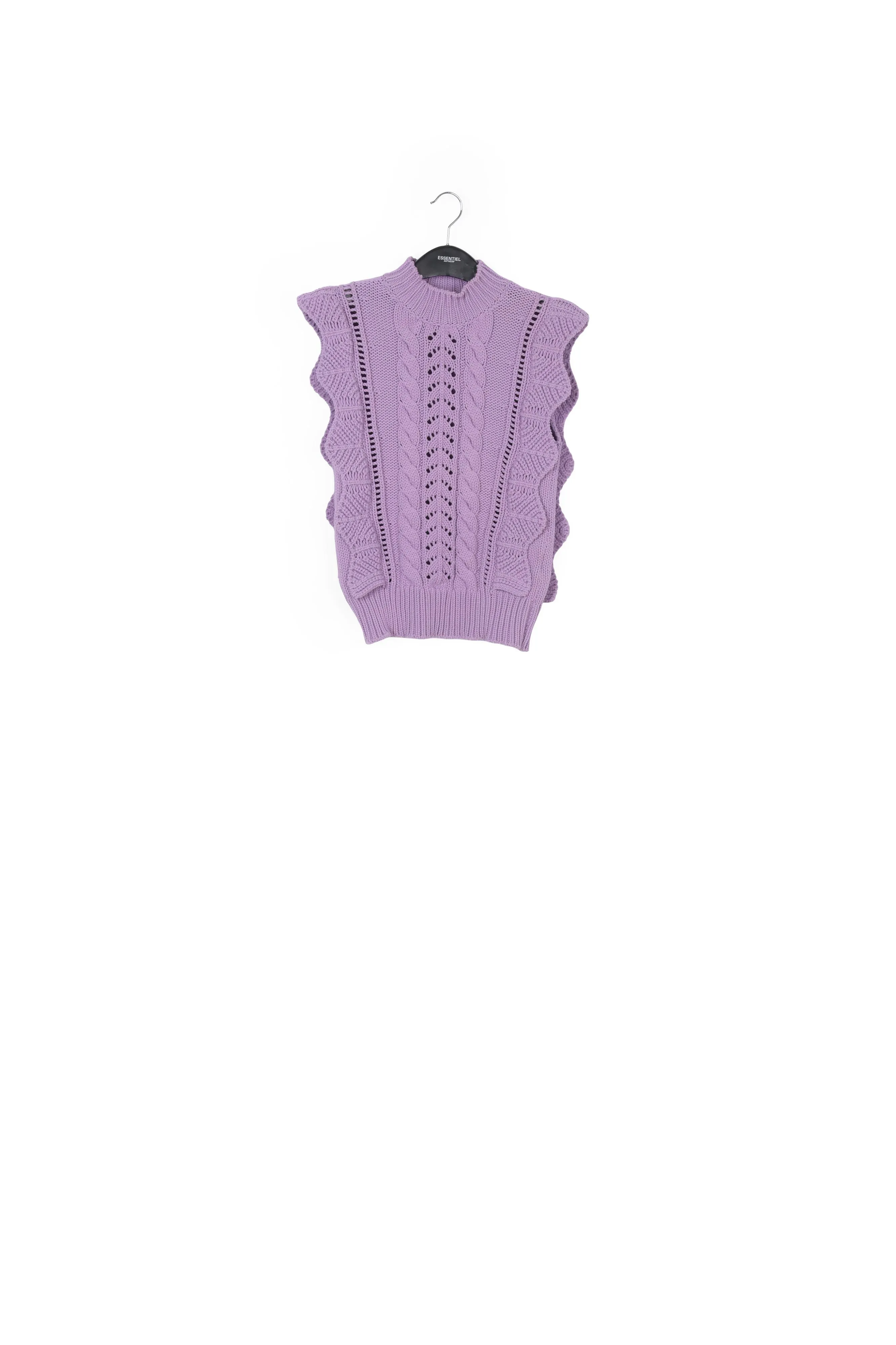 Lilac sleeveless ruffle sweater