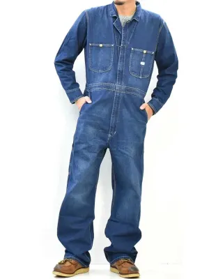 Long-sleeved Denim Overall for Men with Relaxed Fit