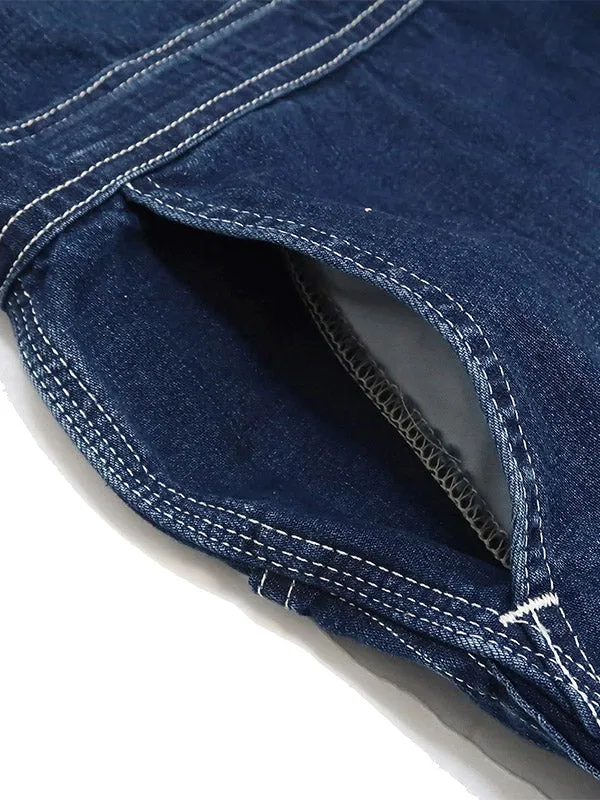 Long-sleeved Denim Overall for Men with Relaxed Fit