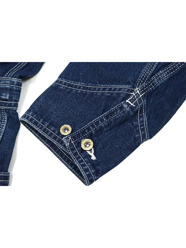 Long-sleeved Denim Overall for Men with Relaxed Fit