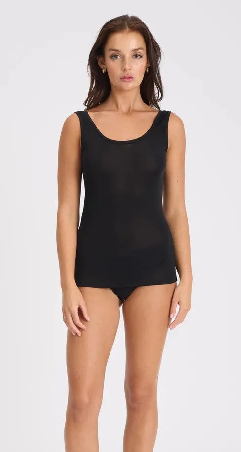 Love & Lustre Silk Jersey Tank - Black