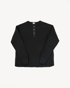 LRH1039 - Classic Royal Rib Knit Thermal Henley - Antique Black