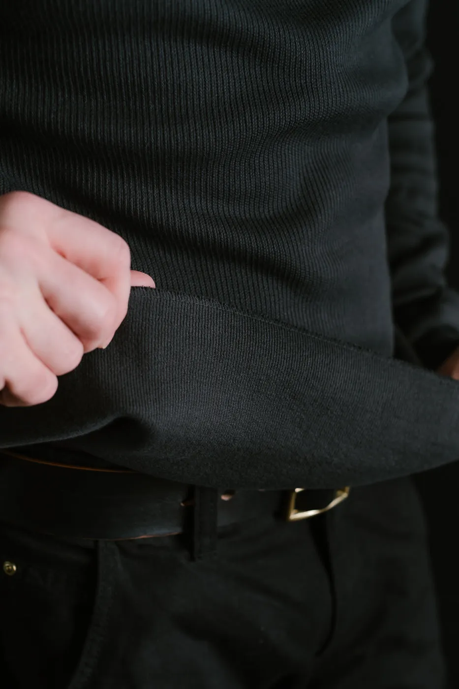 LRH1039 - Classic Royal Rib Knit Thermal Henley - Antique Black