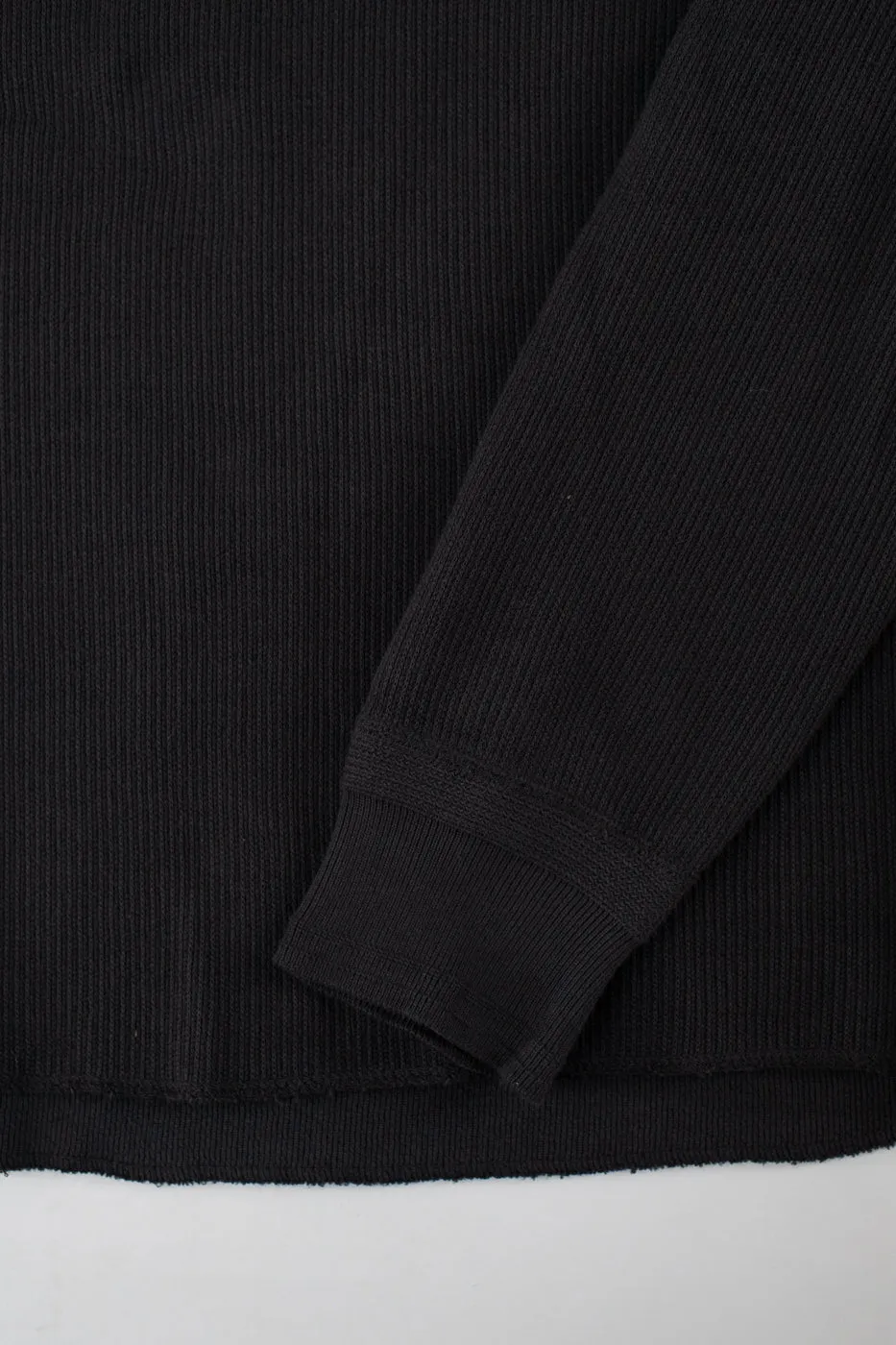 LRH1039 - Classic Royal Rib Knit Thermal Henley - Antique Black