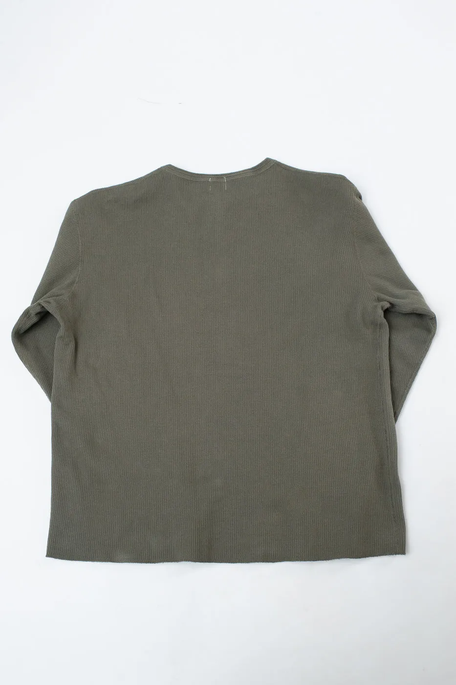LRH1039 - Classic Royal Rib Knit Thermal Henley - Antique Olive