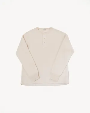 LRH1039 - Classic Royal Rib Knit Thermal Henley - Vintage Ivory