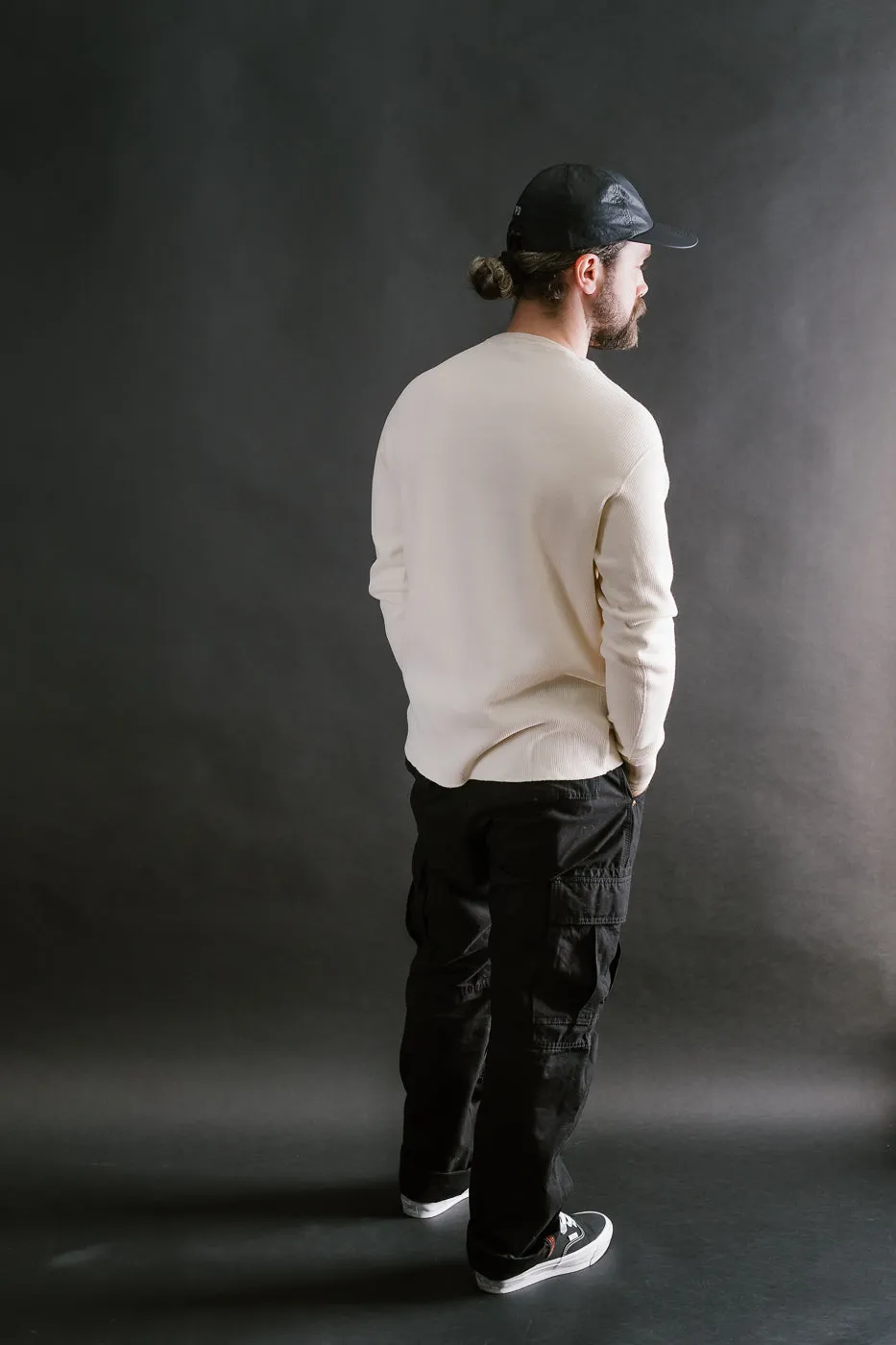 LRH1039 - Classic Royal Rib Knit Thermal Henley - Vintage Ivory