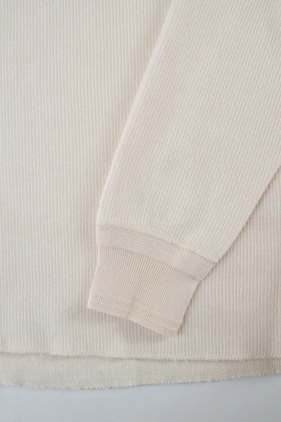 LRH1039 - Classic Royal Rib Knit Thermal Henley - Vintage Ivory