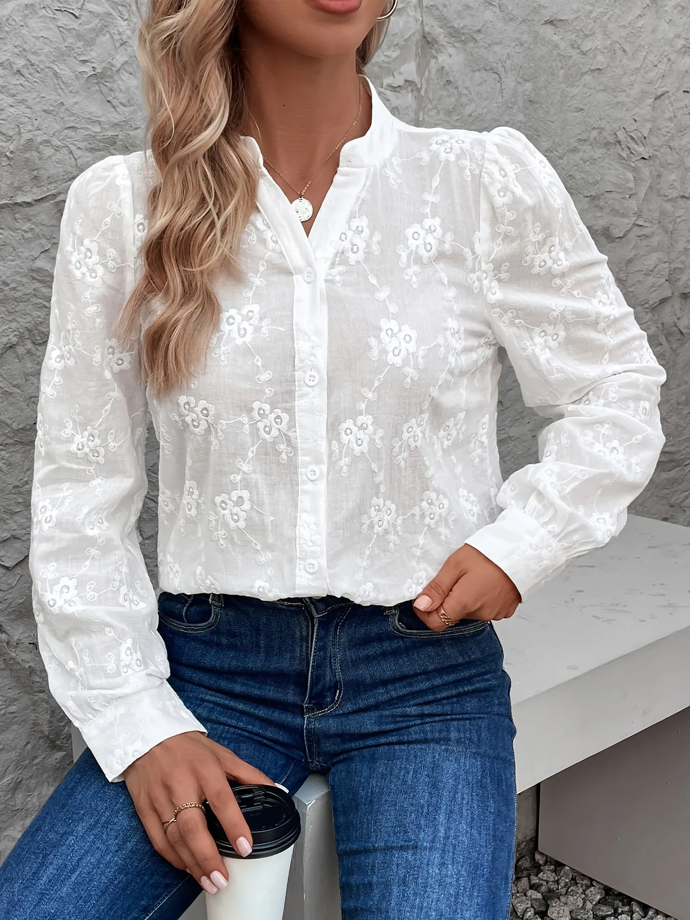 Marilou | Embroidered Long Sleeve Shirt
