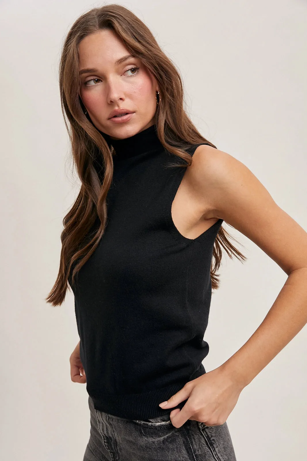 Marley Mock Neck Sleeveless Top