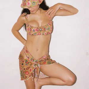 Mazzy Floral Silk Sarong
