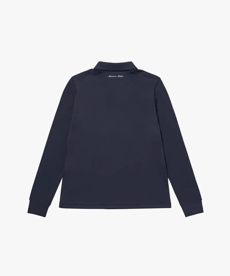 MCC Women's Stretch L/S Polo Shirt - Dark Navy