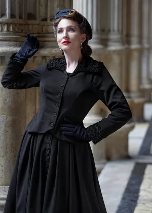 Miss Candyfloss Siliva Lou Faux-Fur 40's Blazer Jacket Black