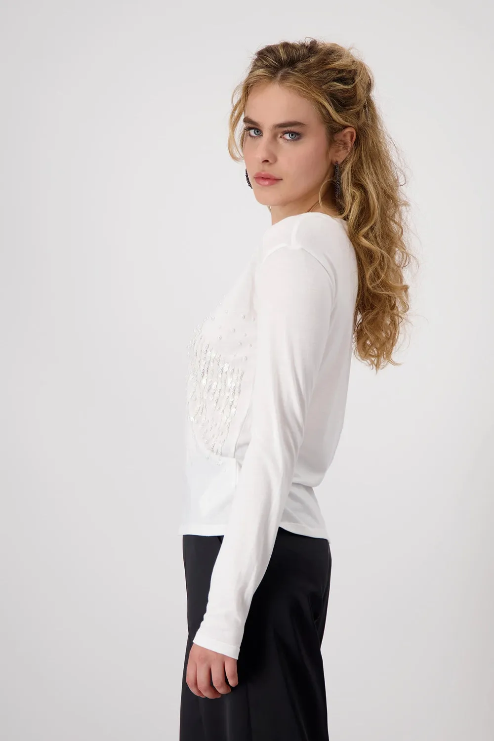 Monari T-shirt with Decorative Lettering 808578
