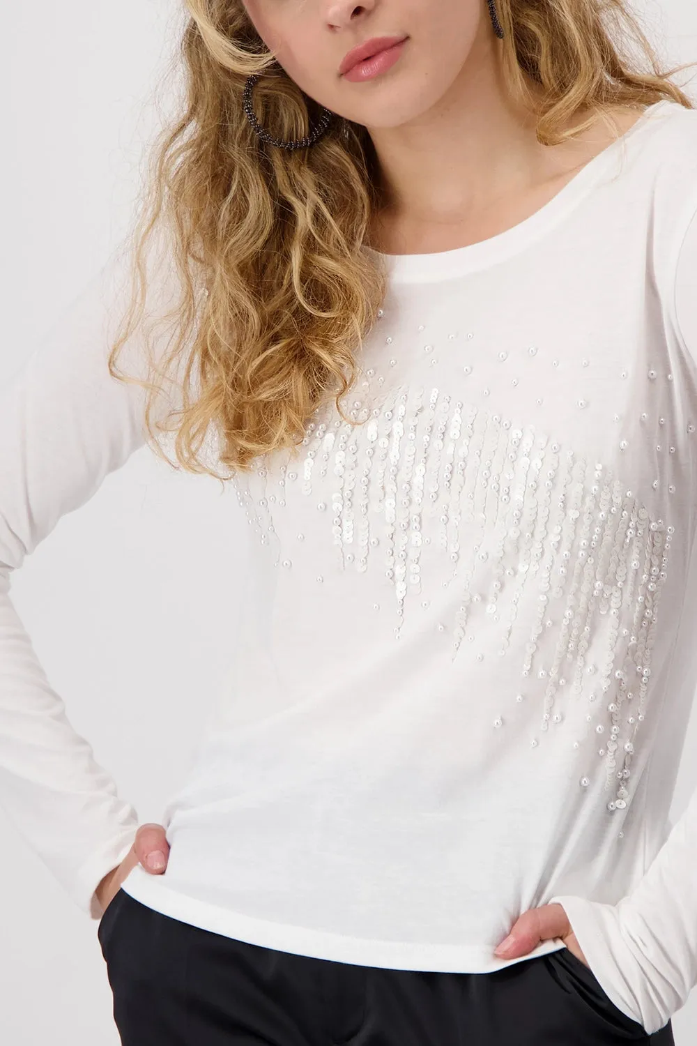 Monari T-shirt with Decorative Lettering 808578