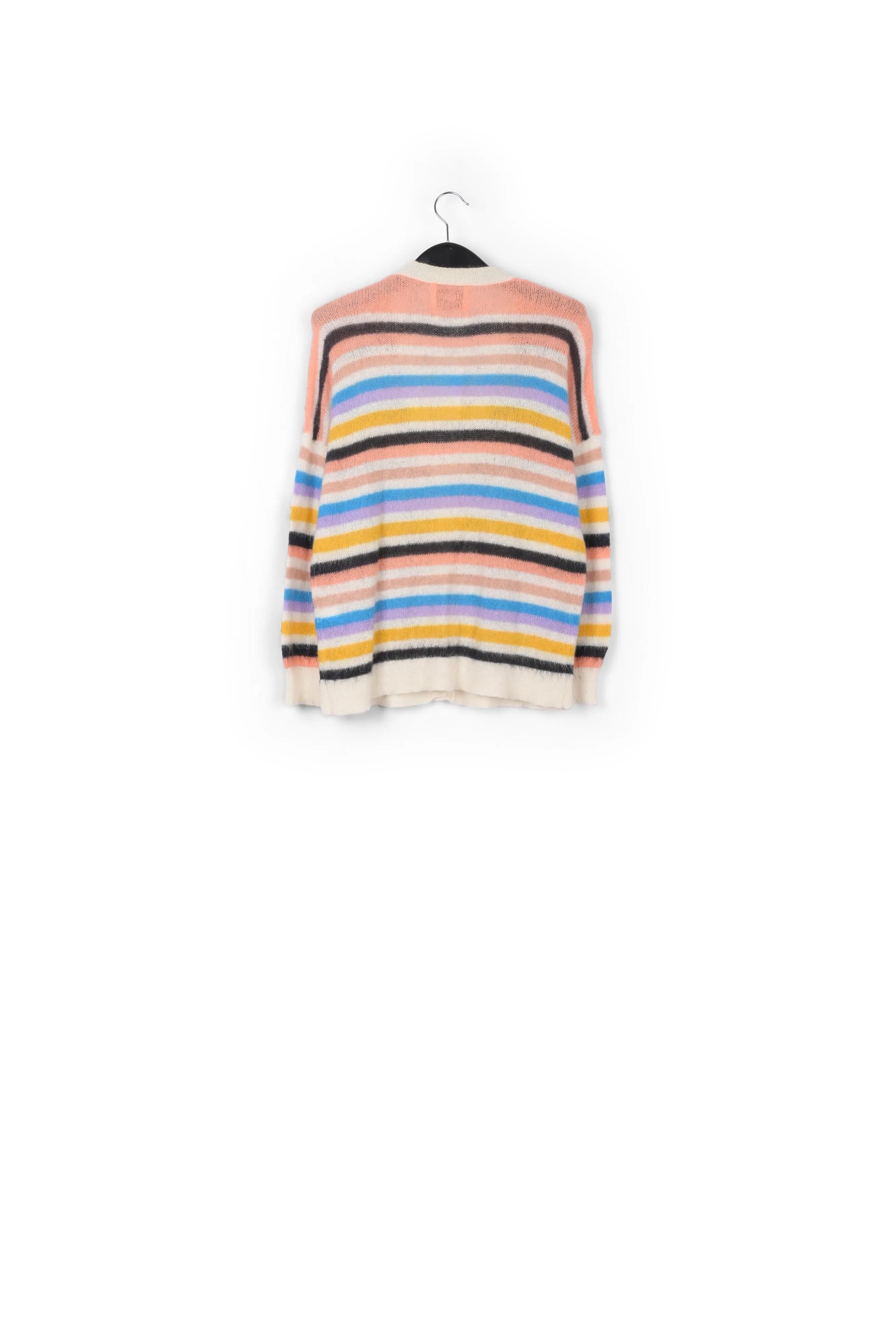 Multicolored striped light knit cardigan