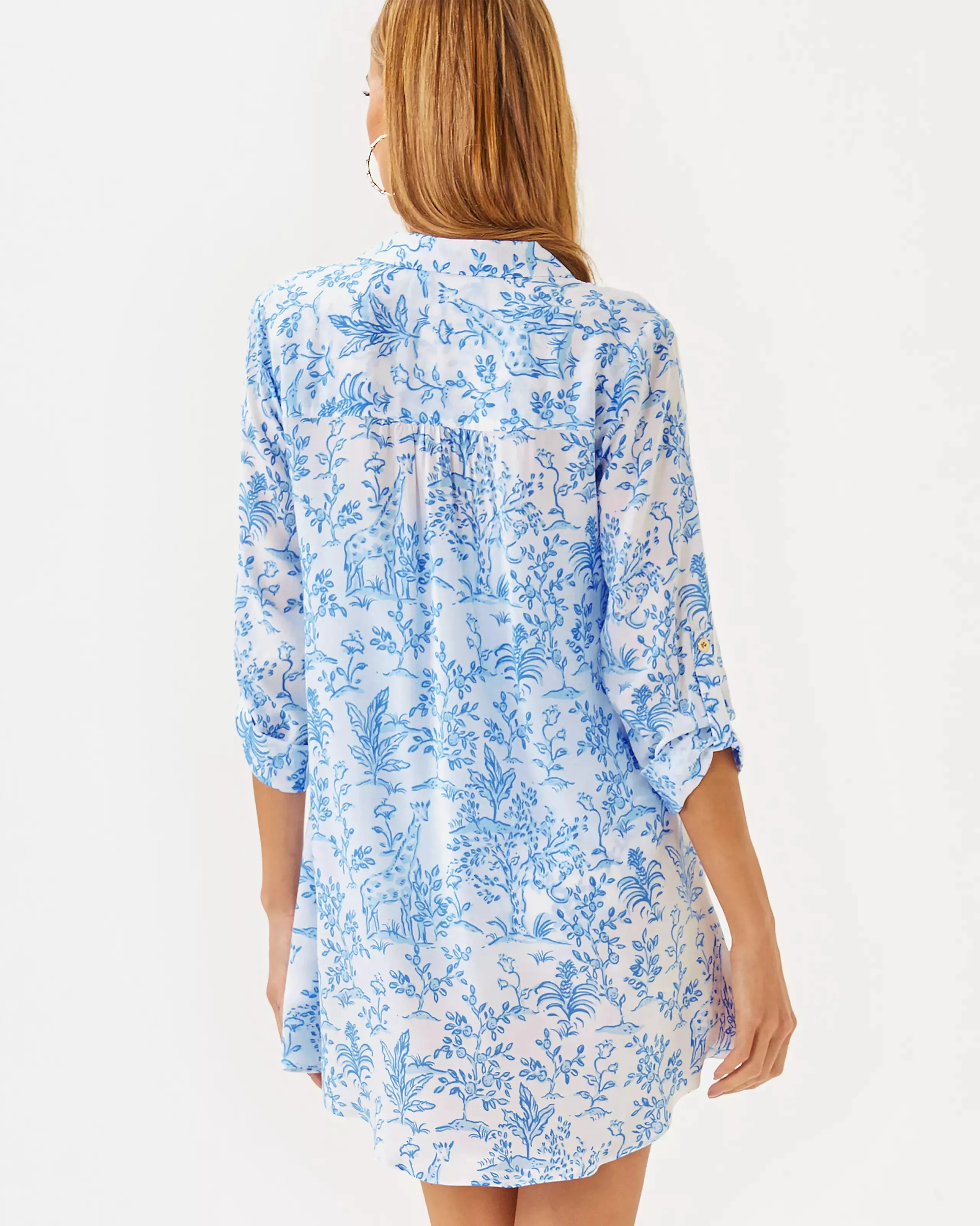 Natalie Shirtdress Cover-Up - Resort White Tall Tales