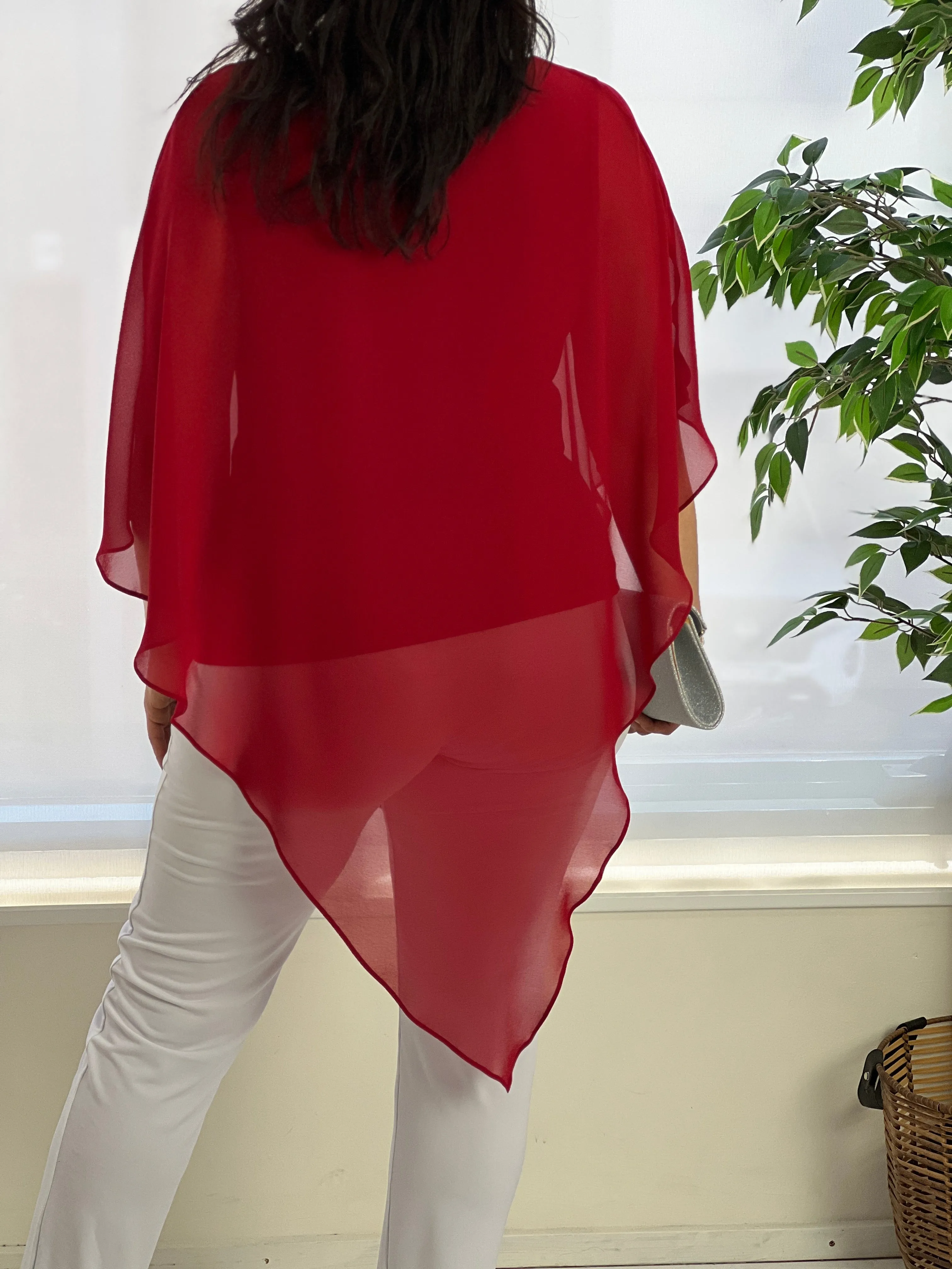 Nessa Red Evening Top