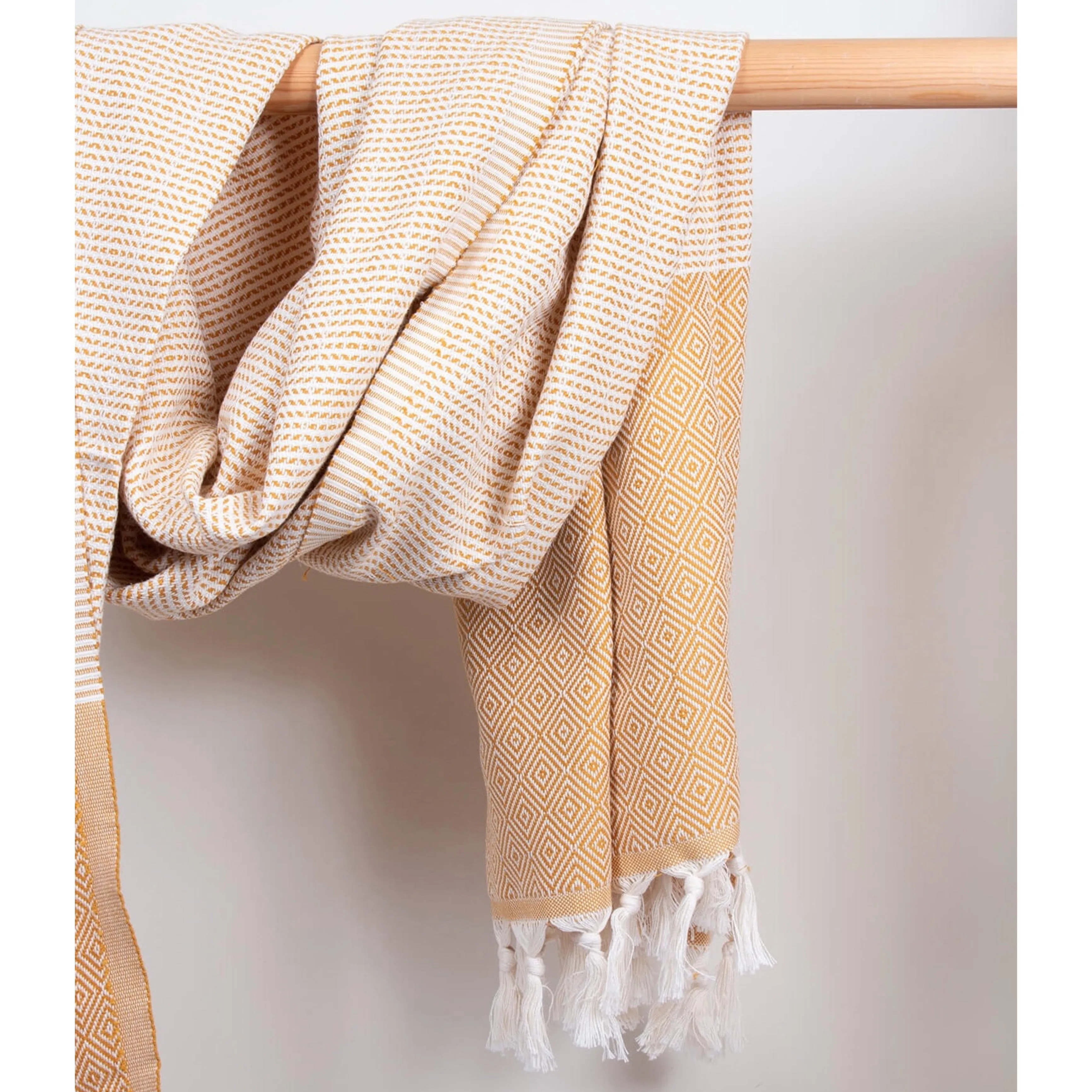 Nordic Dot Hammam Towel - Mustard