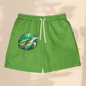Ocean Vibes Unisex Swim Shorts with Turtle Design