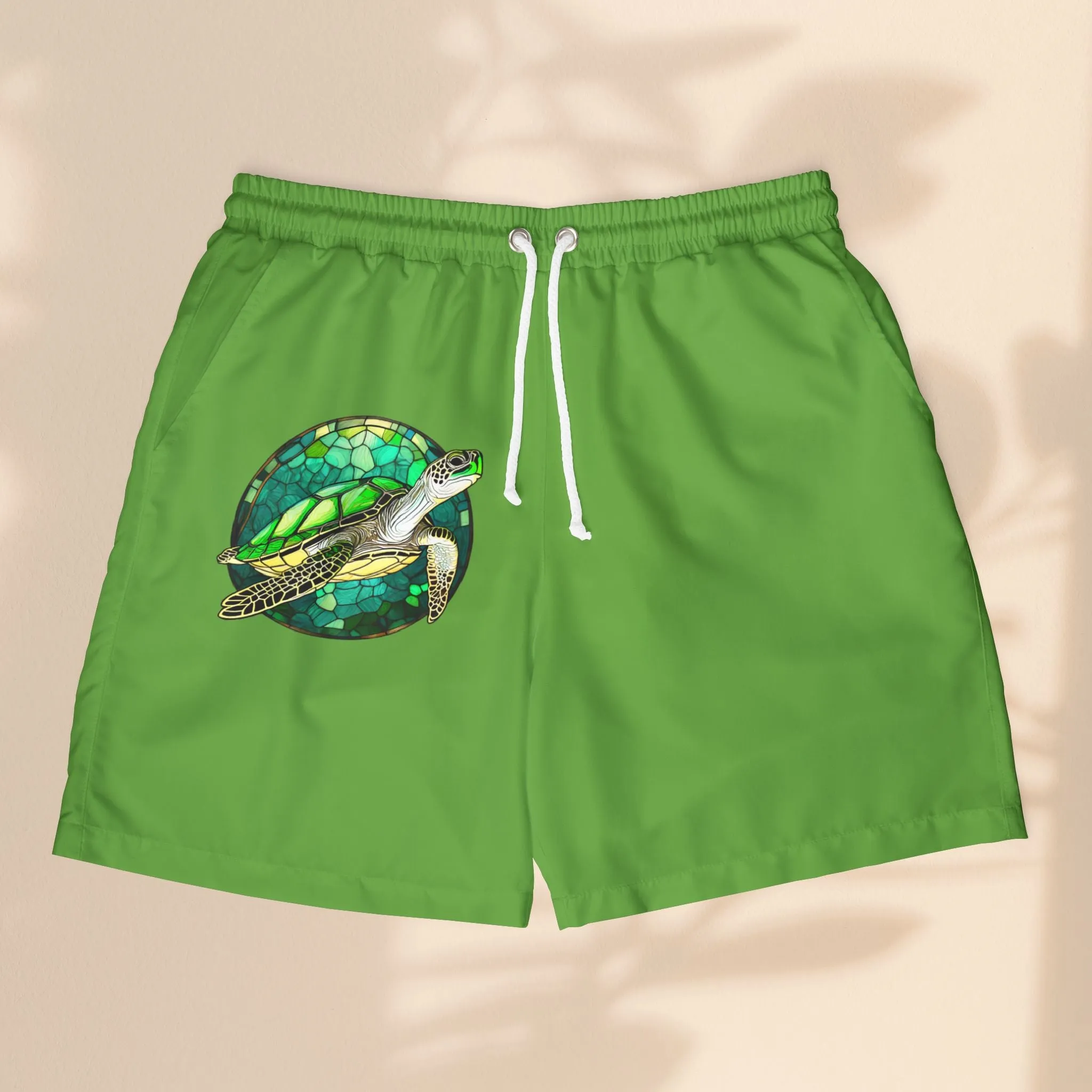 Ocean Vibes Unisex Swim Shorts with Turtle Design
