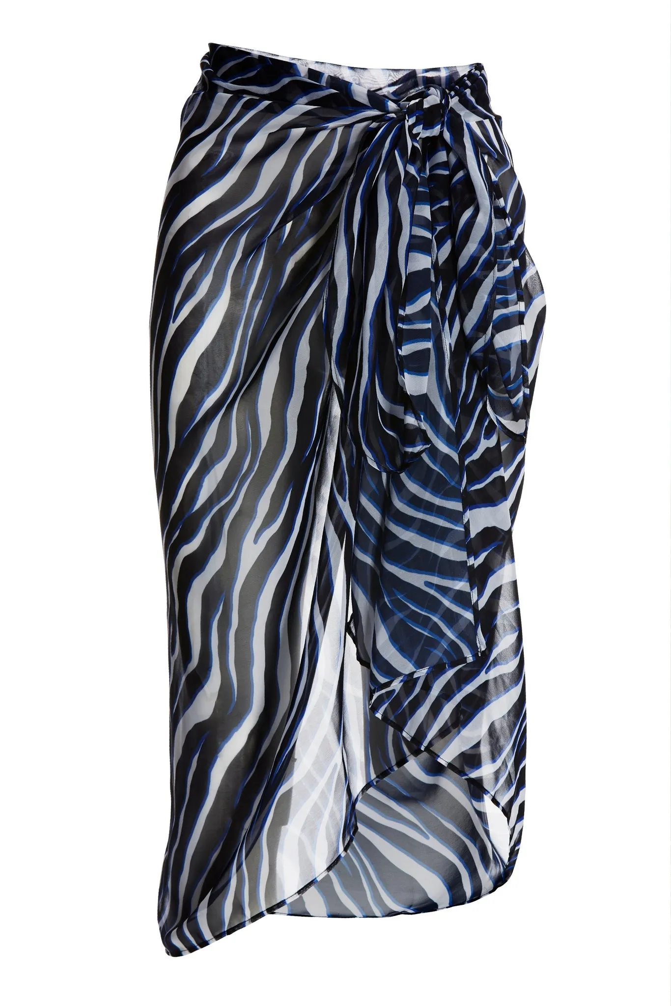 Ocean Zebra Printed Sarong Deep Ocean/Black