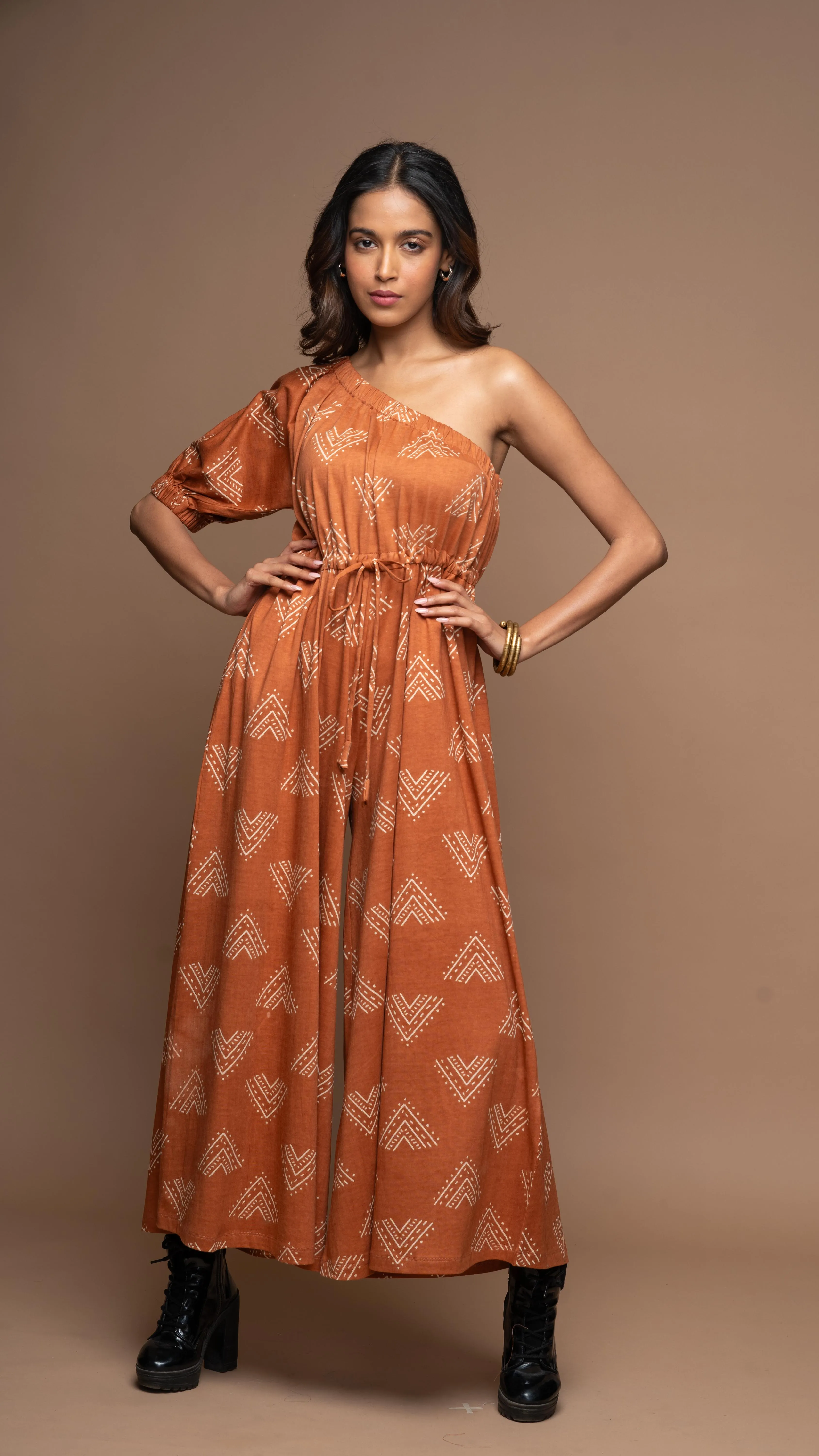 One Side Story Jumpsuit in Mountains and Valleys Pattern
