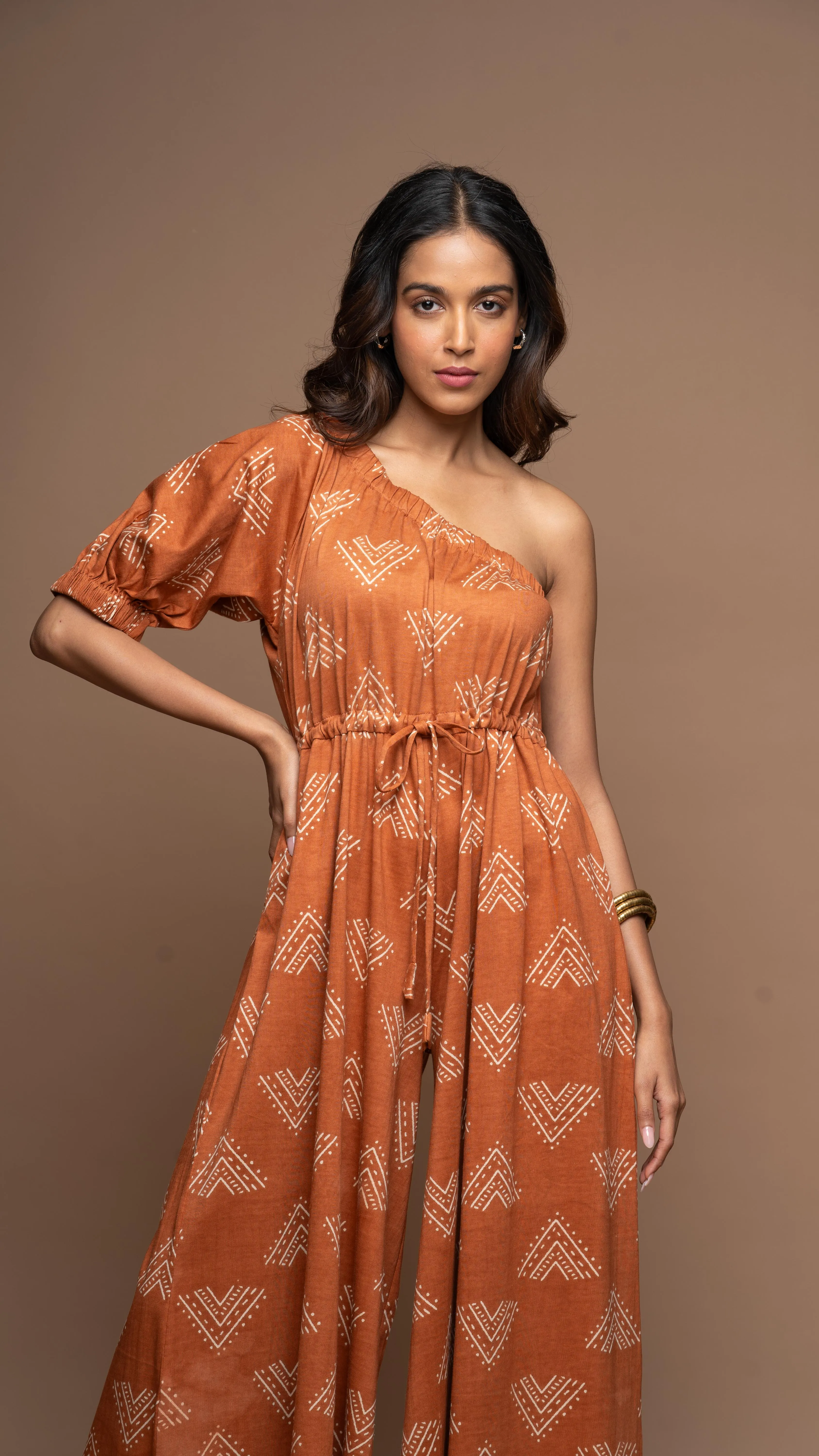 One Side Story Jumpsuit in Mountains and Valleys Pattern