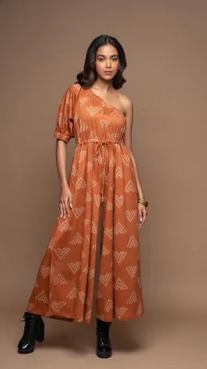 One Side Story Jumpsuit in Mountains and Valleys Pattern