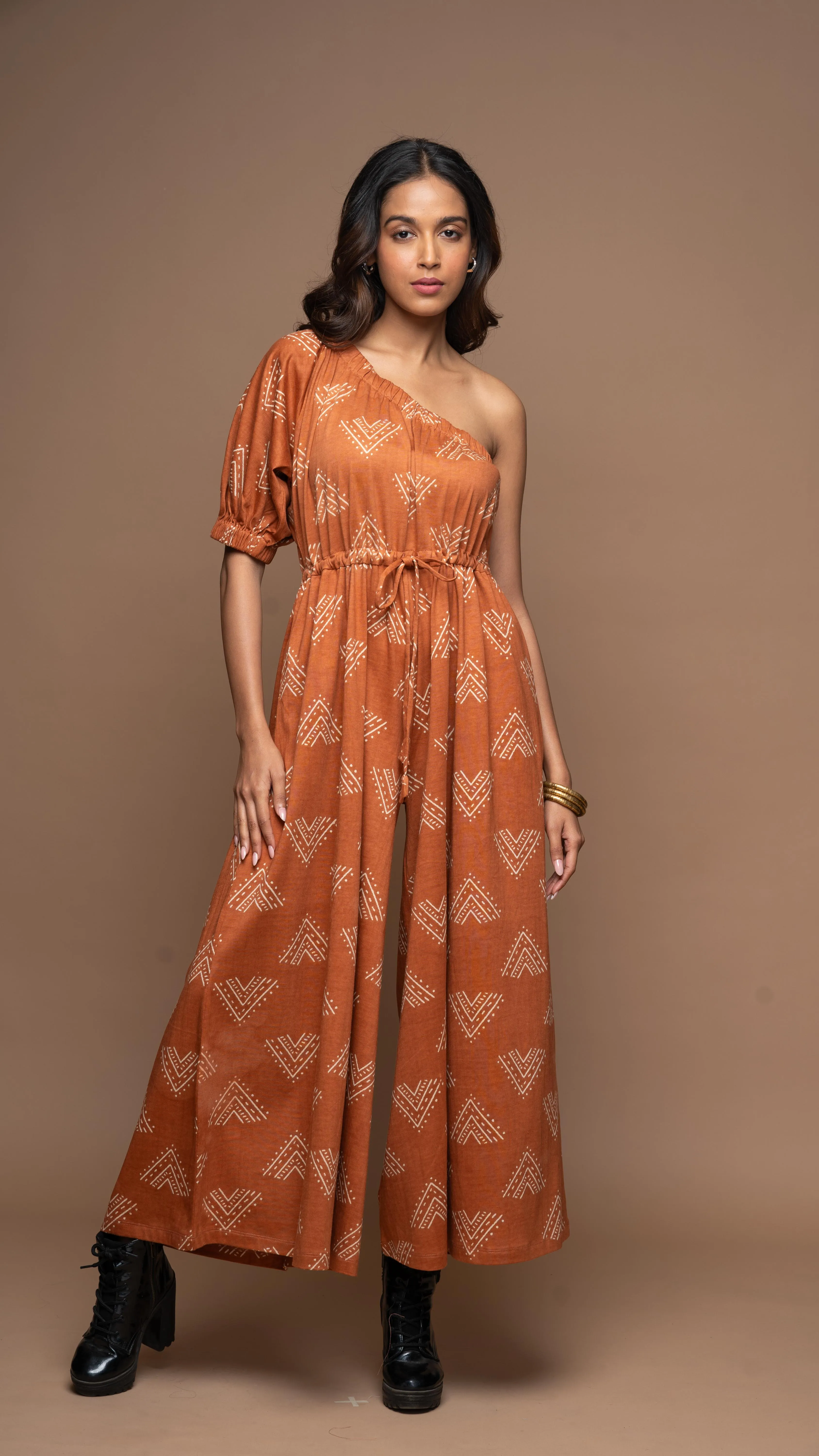 One Side Story Jumpsuit in Mountains and Valleys Pattern