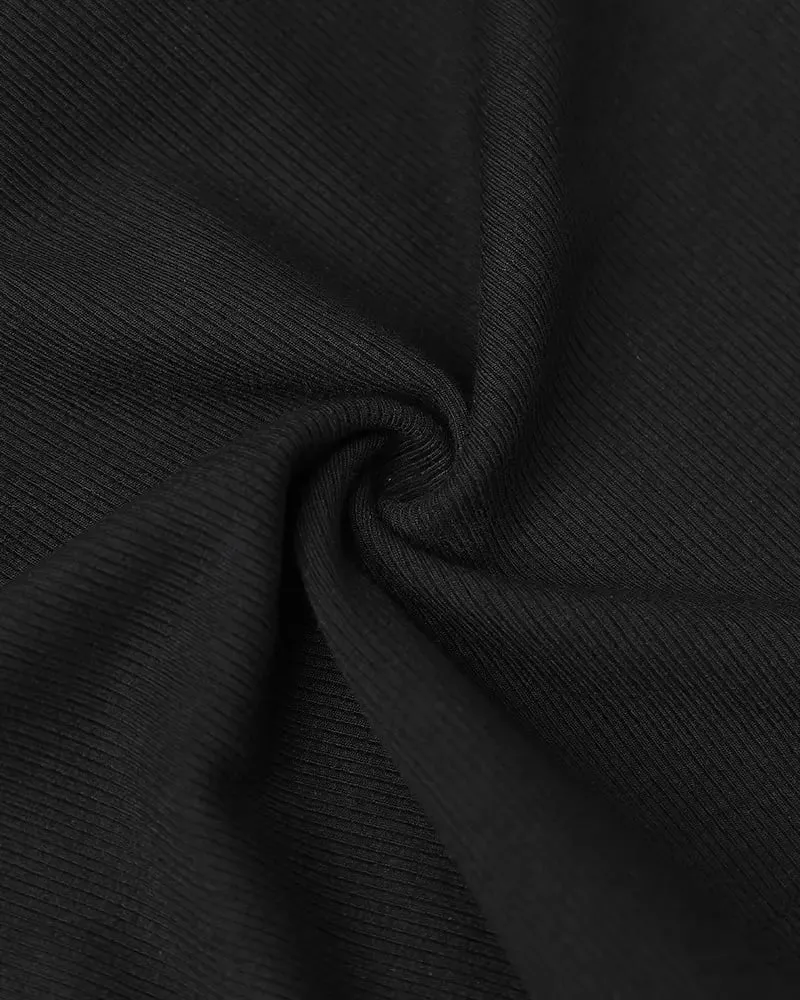 Owronline - Round Neck Ribbed Tank Top With Built-in Bra