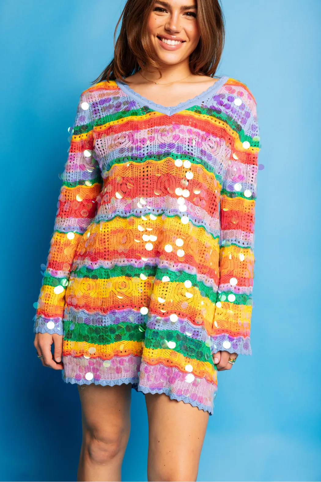 Paillette Knit Dress