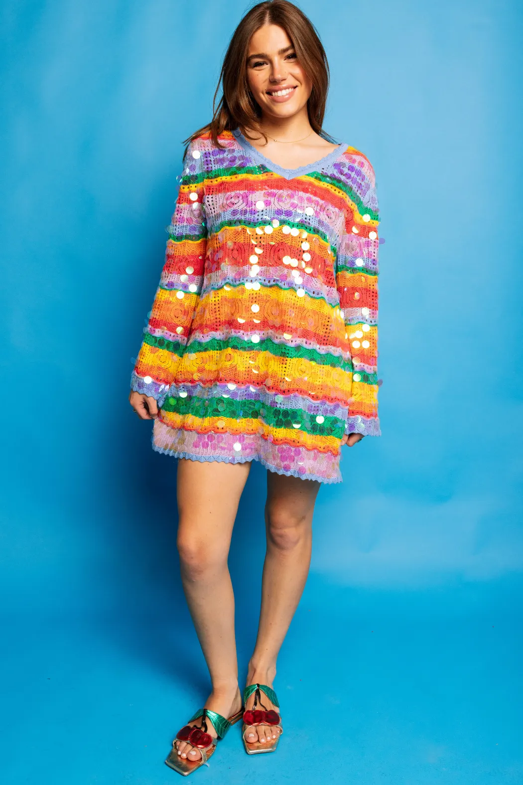 Paillette Knit Dress