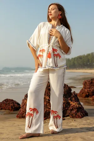 Palm Queen Embellished Short Cover Up