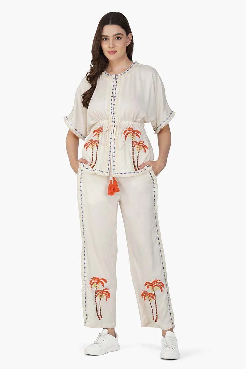 Palm Queen Embellished Short Cover Up