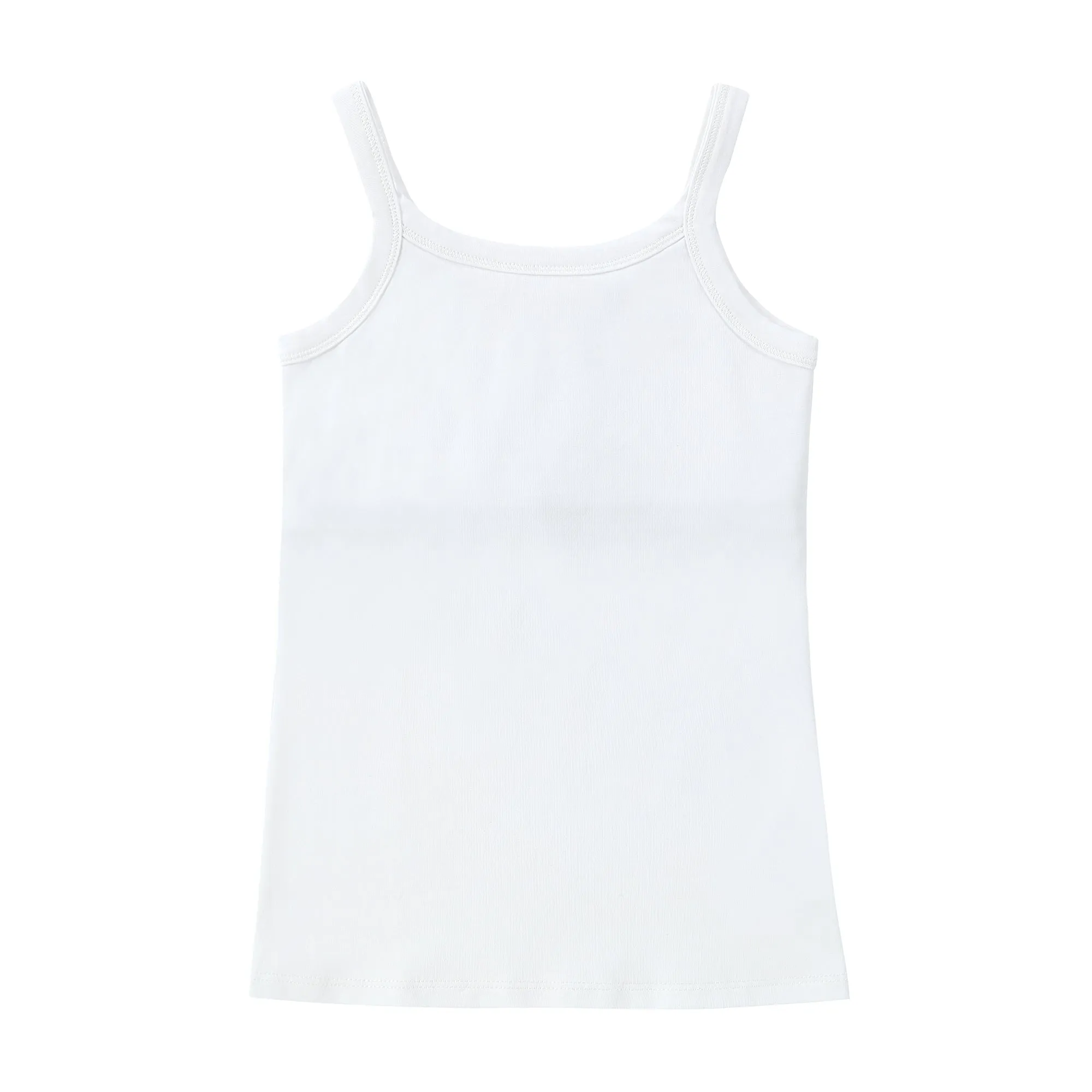 Petit Clair Basics Girls Cami Undershirts with Support - 2-Pack White
