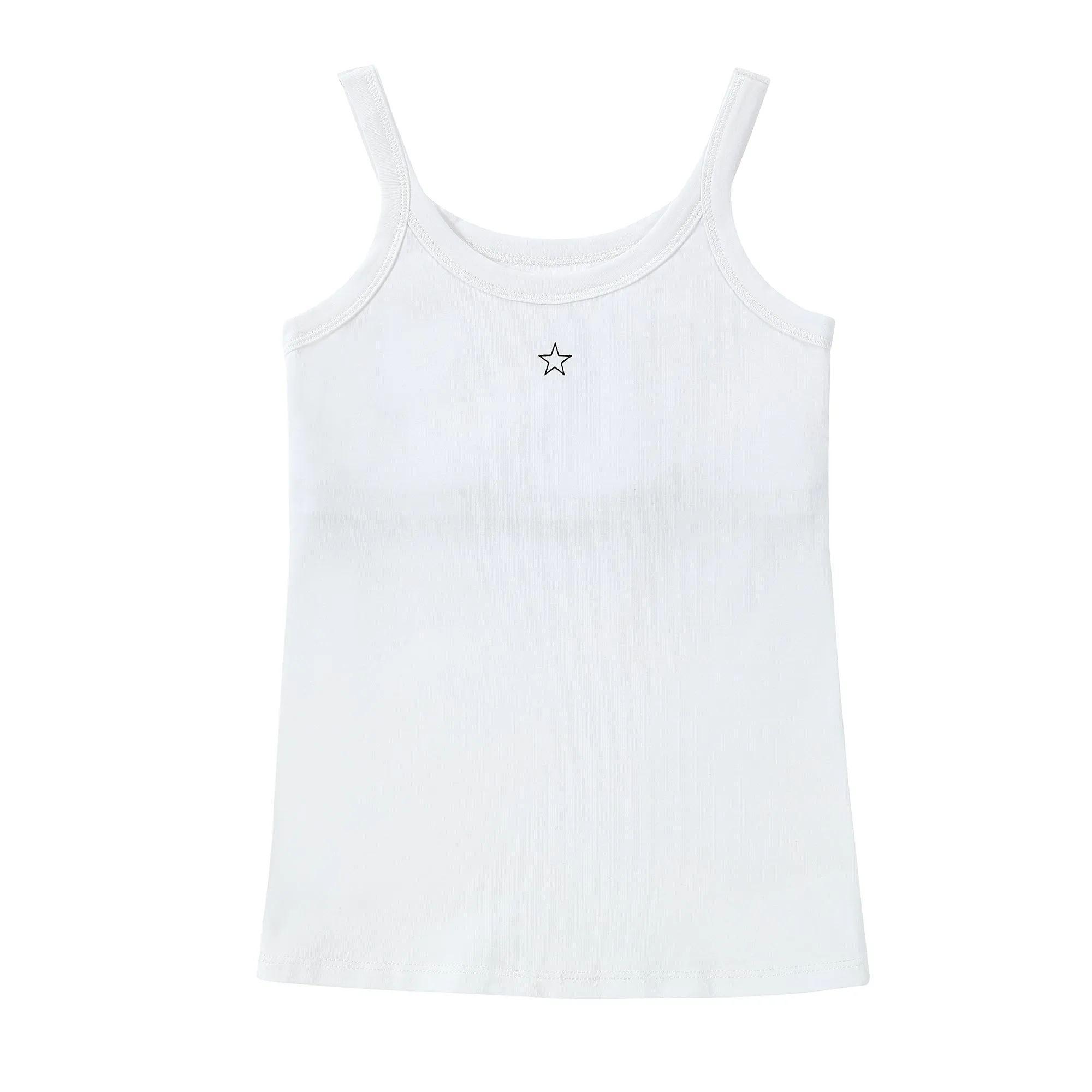 Petit Clair Basics Girls Cami Undershirts with Support - 2-Pack White