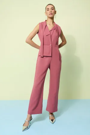 Pink Banana Crepe Jumpsuit