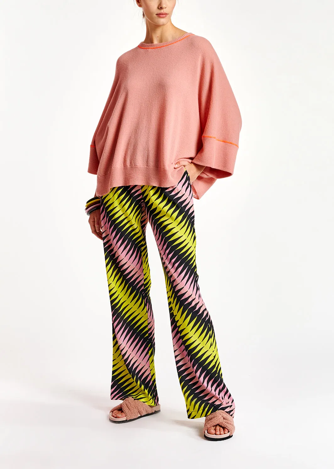 Pink merino wool and cashmere sweater