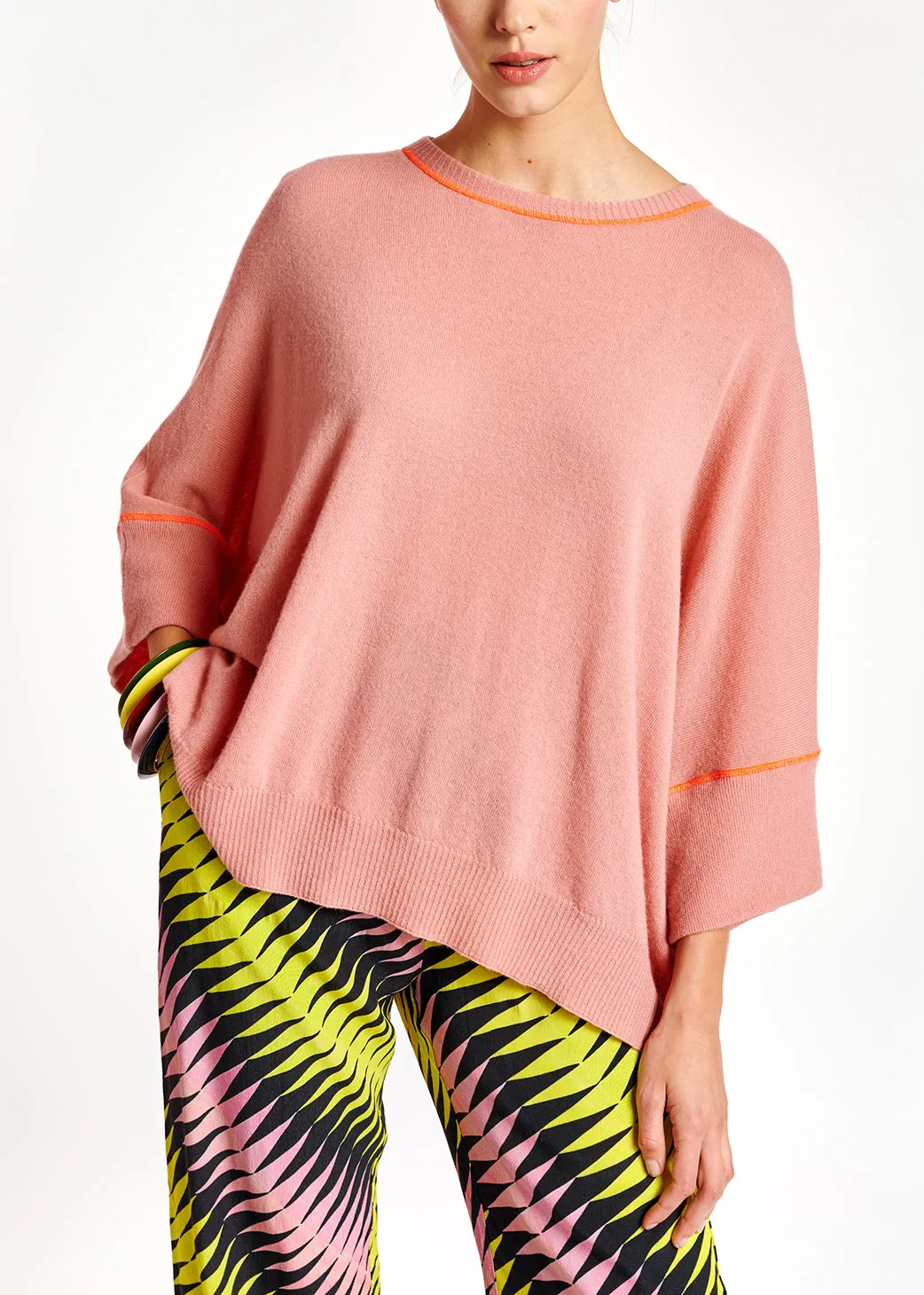 Pink merino wool and cashmere sweater
