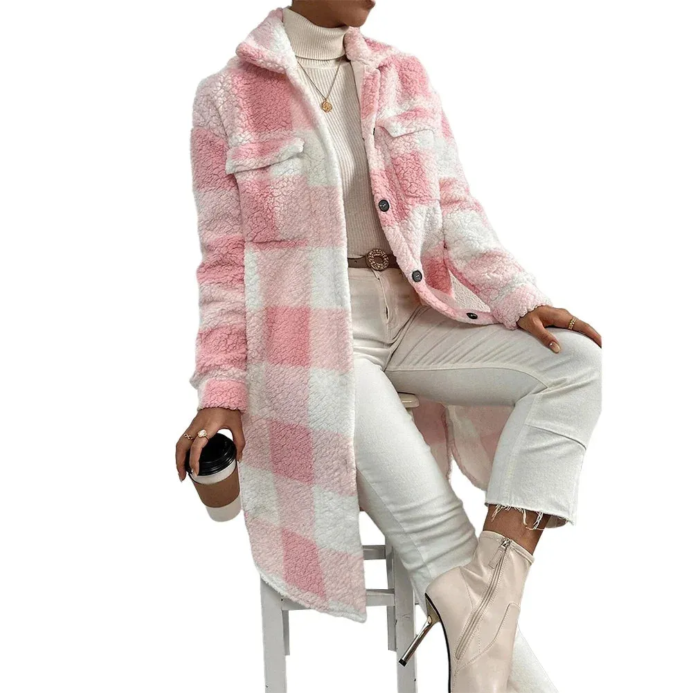 Plaid Button Up Tartan Outwear – Women’s Vacation Jacket, Winter Warm Cardigan & Trench Coat in One Stylish Layer