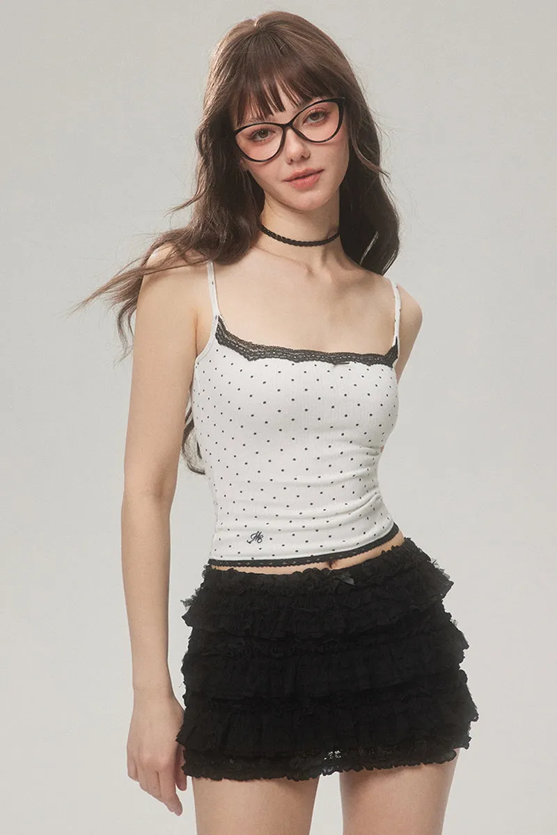 Polka Dot / Cherry Lace Tank