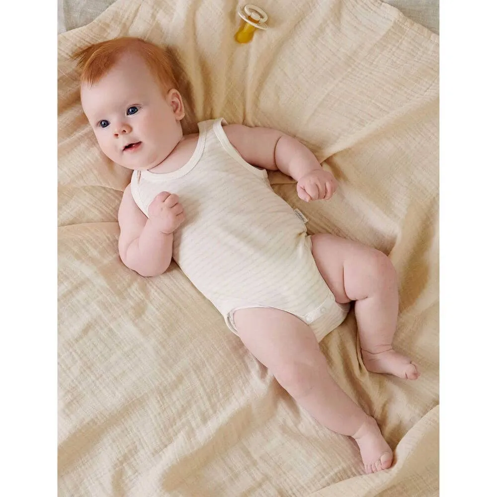Purebaby 2 Pack Rib Bodysuit, Wheat