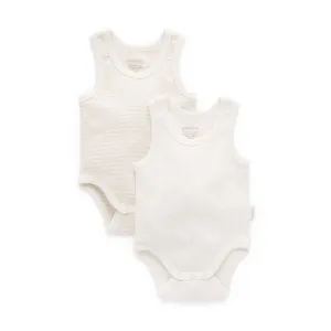 Purebaby 2 Pack Rib Bodysuit, Wheat